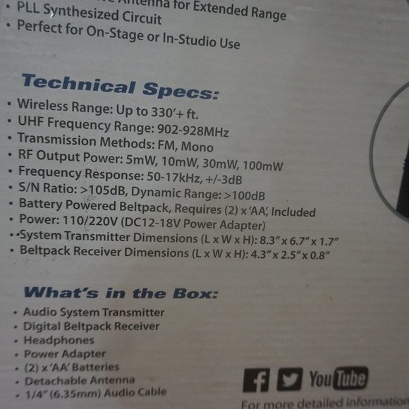 PYLE POWMN49 In ear and receiver system - Picture 3 of 7